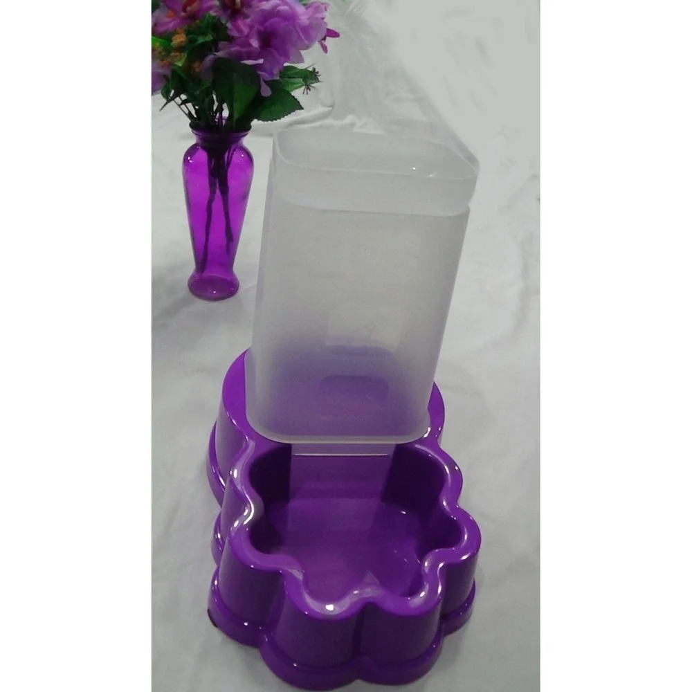 Feeder & Water Dispenser Automatic Dog Cat Gravity Beautiful Purple Set #227